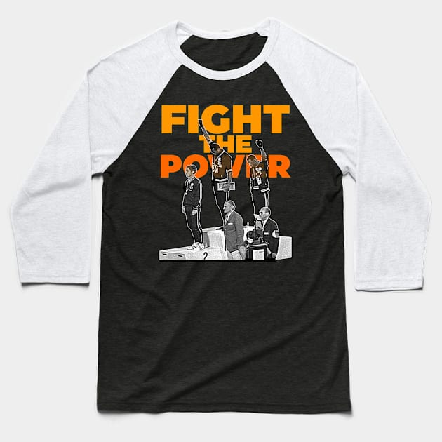 Fight the Power // 1968 Black Power Salute Tribute Baseball T-Shirt by darklordpug